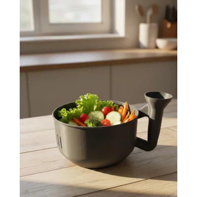 BUĞZ Ergonomik Saplı Sebze Süzgeçli Yıkayıcı Çok Amaçlı Mutfak Ürünü