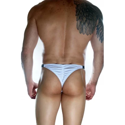 BUĞZ Erkek Beyaz Arkası Büzgülü Brazillian Slip