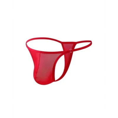 BUĞZ Erkek Kırmızı Transparan Tanga İç Giyim