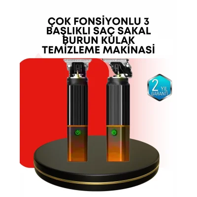 BUĞZ Erkekler İçin Şarjlı 3’ü 1 Arada Trimmer Seti – Güçlü Motor, Sessiz Çalışma