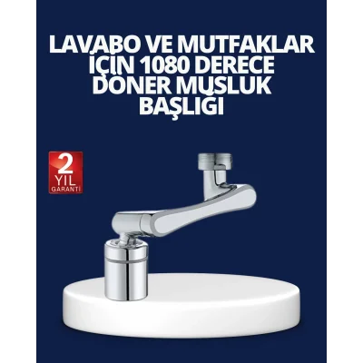 BUĞZ Esnek 1080° Musluk Başlığı 3 Eklemli Hareketli Su Modlu Lavabo Aparatı