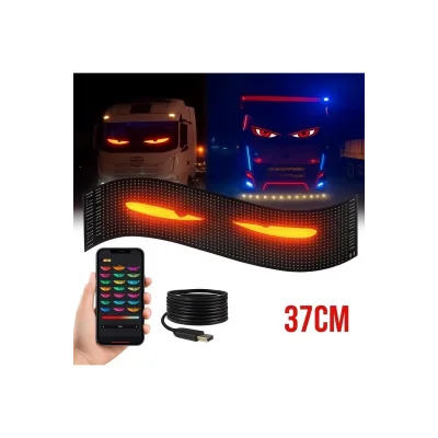 BUĞZ Esnek USB 5V Bluetooth Uygulama Kontrollü 16x64 LED Matrix Panel, Kayan Yazı Gösterimi
