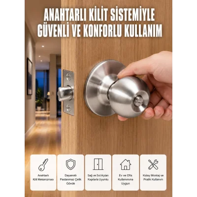 BUĞZ Estetik Güvenli Topuzlu Kapı Kilidi