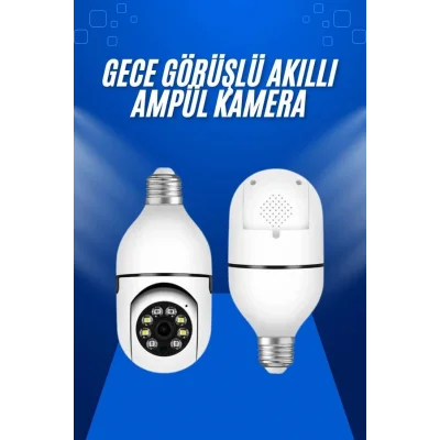 BUĞZ Ev Kamerası Wifi Kamerası Gece Görüşlü Akıllı Ampül Kamera - BUĞZ