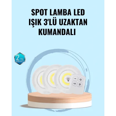  Ev Ofis Kamp İçin Uygun Uzaktan Kumandalı Yapışkanlı Kablosuz Led Spot Lambalar