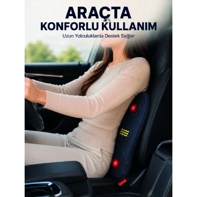 BUĞZ Ev Ofis ve Araç İçin Isıtmalı Titreşimli Bel Masaj Yastığı