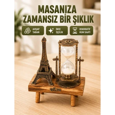 BUĞZ Ev, Ofis ve Kafeler İçin Retro Ahşap Kum Saati Dekorasyonu