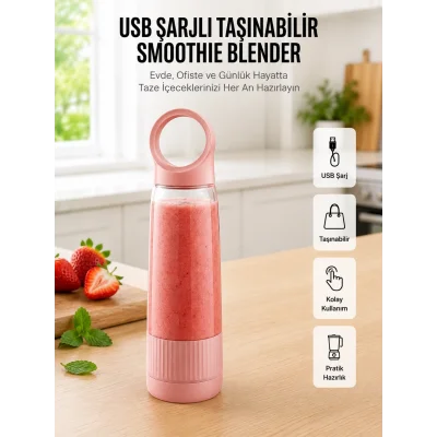 BUĞZ Ev Ofis ve Seyahat İçin Taşınabilir Smoothie Blender