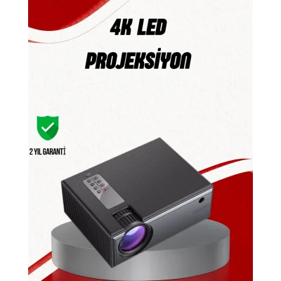 BUĞZ Ev Sineması İçin LED Projeksiyon Cihazı – Gündüz Görünür Parlaklık, Oyun Konsolu Uyumlu