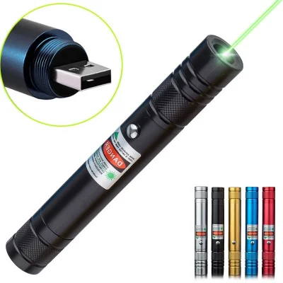 BUĞZ Fithome 100mw Desen Başlıklı Usb Şarjlı Yeşil Lazer Pointer
