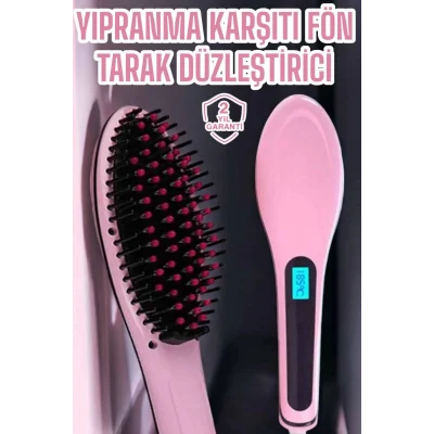  Fön Etkili Saç Düzleştirici Tarak Yıpranma Karşıtı Döner Kablo Isı Ayarlı
