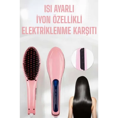 BUĞZ Fön Etkili Saç Düzleştirici Tarak Yıpranma Karşıtı Döner Kablo Isı Ayarlı - BUĞZ