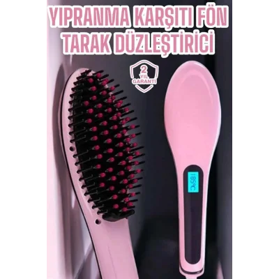 BUĞZ Fön Etkili Saç Düzleştirici Tarak Yıpranma Karşıtı Döner Kablo Isı Ayarlı - Lisinya