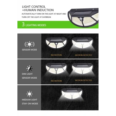 BUĞZ Fonksiyonel Sensörlü 102 Ledli Solar Bahçe Lambası