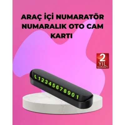  Fosforlu Araç İçi Park Kartı Numaratörü