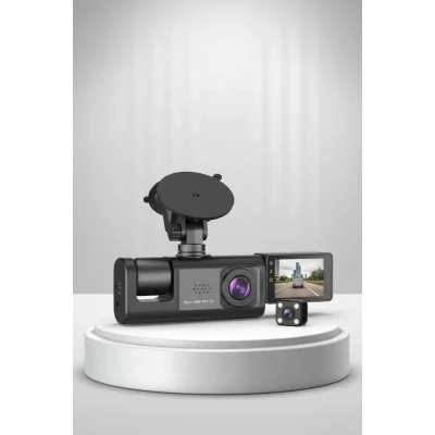 BUĞZ Full HD 3 Kameralı Araç İçi Güvenlik Kamerası Ön Arka İç Kayıt