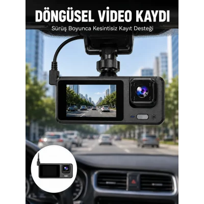 BUĞZ Full HD 3 Kanallı Araç Kamerası – Akıllı Çözümlerle Sürüş Yeni Nesil