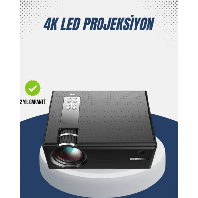 BUĞZ Full HD Projeksiyon – HDMI/USB Girişli, Kumandalı, Eğitim ve Sunum İçin İdeal