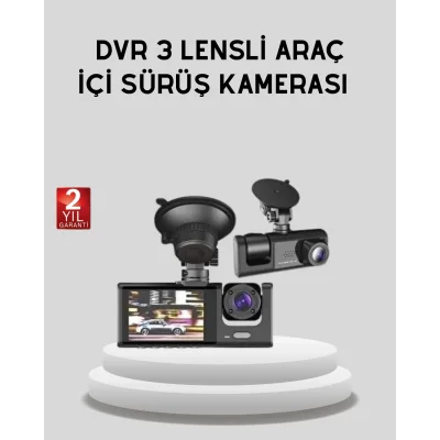 BUĞZ Full HD Üç Kameralı Araç Kamerası 170° Geniş Açılı ve Park Destekli