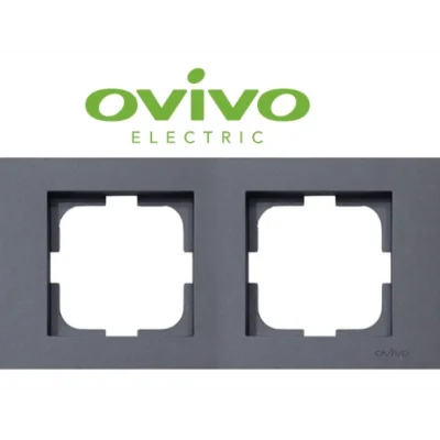  Füme İkili Çerçeve Grano - Priz ve Anahtar İçin Uyumlu Çerçeve