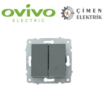  Füme Komutatör Çerçevesiz Grano - Priz ve Anahtar İçin Uyumlu Çerçeve