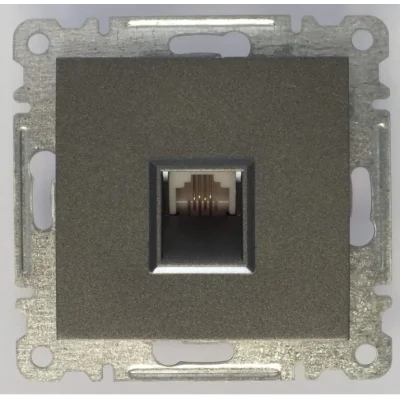  Füme Telefon Prizi Nümeris Çerçevesiz - Priz ve Anahtar İçin Uyumlu Çerçeve