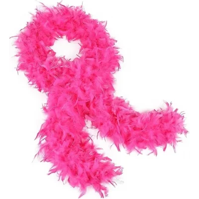 BUĞZ Fuşya Renk Kabarık Kalın Otriş Boa Tüy 6 Cm Genişlik 180-200 Cm Uzunluk