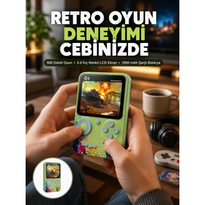 BUĞZ G5 Game Box Retro Mini Oyun Konsolu – 500 Dahili Oyun Yeni Nesil