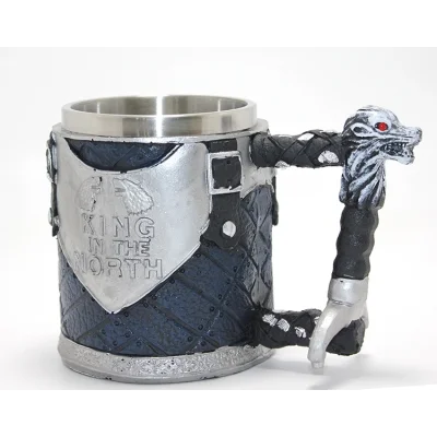 BUĞZ Game Of Thrones King In The North 3D Kabartmalı Çelik Kupa Bardak