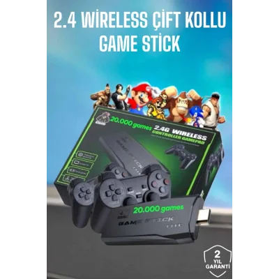  Game Stick 2000 Oyunlu 2.4G Kablosuz Çift Kol Yüksek Hassasiyetli Wireless