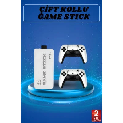  Game Stick 4K Retro Çift Kollu Atari Oyunlari +20000 Oyunlu Konsol Nostalji