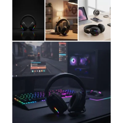 BUĞZ Gaming Headset Kablosuz Bluetooth 40MM Sürücülü Mikrofonlu Oyuncu Kulaklığı