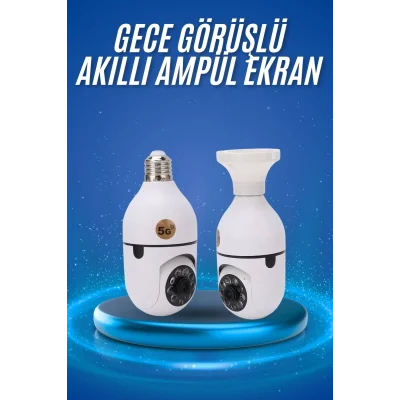  Gece Görüşlü Akıllı Dönebilen Ev Kamerası Ampül Kamera