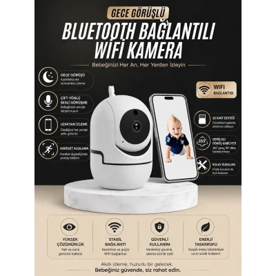 BUĞZ Gece Görüşlü Bebek Kamerası  Telefondan Canlı Takip Özellikli