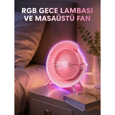 BUĞZ Gece Lambalı Renk Değiştiren Masaüstü Fan