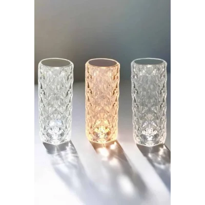 BUĞZ Gece Lambası Kristal Lamba Dokunmatik Şarjlı Hediyelik - BUĞZ