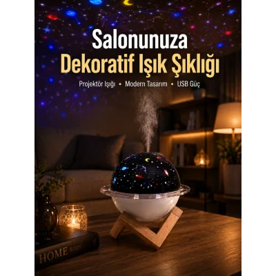 BUĞZ Gece lambası özellikli taşınabilir nemlendirici ve aromaterapi cihazı USB girişli