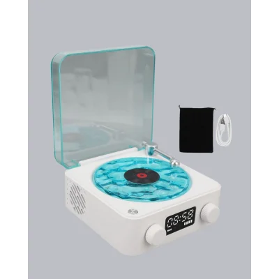 BUĞZ Gece Lambası Stereo Bluetooth Hoparlör Dijital Saatli Vintage Tasarım Çok Fonksiyonlu - Lisinya