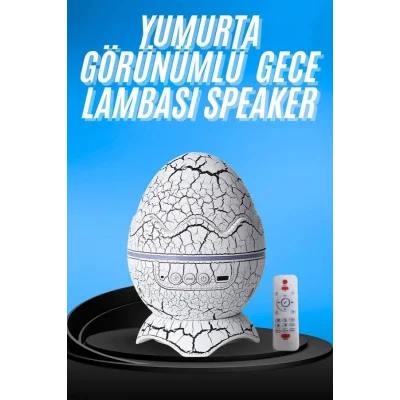 BUĞZ Gece Lambası Yumurta Işık Speaker Yeni Nesil Dinozor Yumurtası Görünümlü - BUĞZ