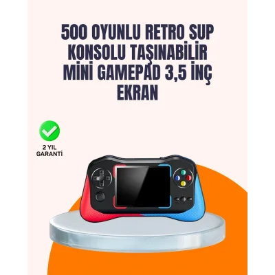 BUĞZ Geniş Ekranlı 500 Oyunlu Taşınabilir El Konsolu – Her Yerde Kesintisiz Oyun Keyfi