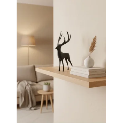 BUĞZ Geyik Figürü Gri Modern Salon ve Raf Dekoru