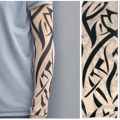 BUĞZ Giyilebilir Kol Dövmesi Çorap Dövme 3d Baskılı Kol Bacak Dövme 2 Adet Model 10