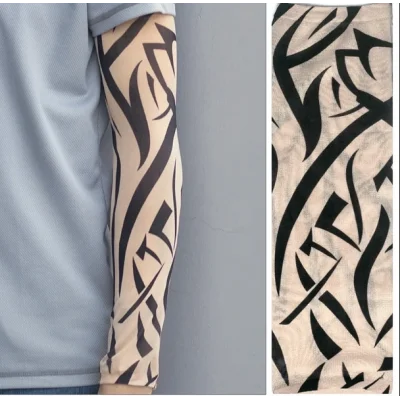 BUĞZ Giyilebilir Kol Dövmesi Çorap Dövme 3D Baskılı Kol Bacak Dövme 2 Adet Model 10