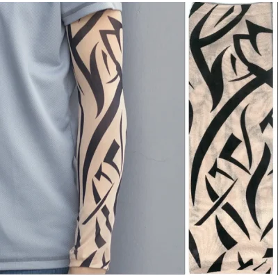 BUĞZ Giyilebilir Kol Dövmesi Çorap Dövme 3D Baskılı Kol Bacak Dövme 2 Adet Model 10