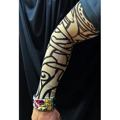BUĞZ Giyilebilir Kol Dövmesi Çorap Dövme 3D Baskılı Kol Bacak Dövme 2 Adet Model 12