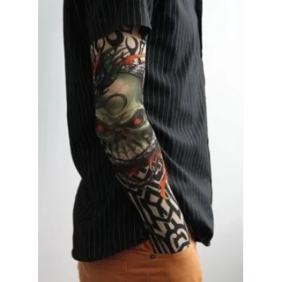 BUĞZ Giyilebilir Kol Dövmesi Çorap Dövme 3D Baskılı Kol Bacak Dövme 2 Adet Model 18