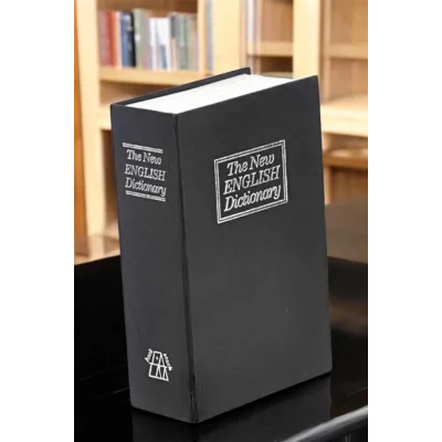  Gizli Kasa İngilizce Sözlüğü Kitap Görünümlü Anahtarlı Gizli Mini Çelik Kasa Kilitli