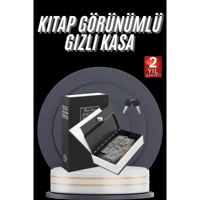 Gizli Kasa Kilitli Sözlük Görünümlü 18cm Gizli Kasa Büyük Boy Anahtarlı