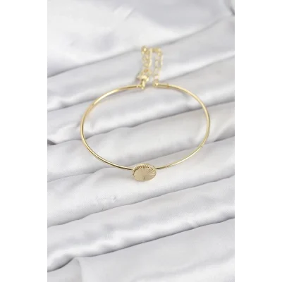 BUĞZ Gold Renk Pirinç Model Kadın Bileklik
