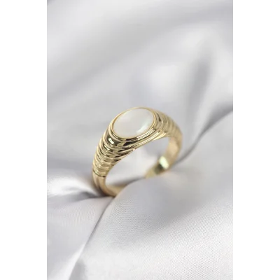 BUĞZ Gold Renk Vintage Model Kadın Yüzük